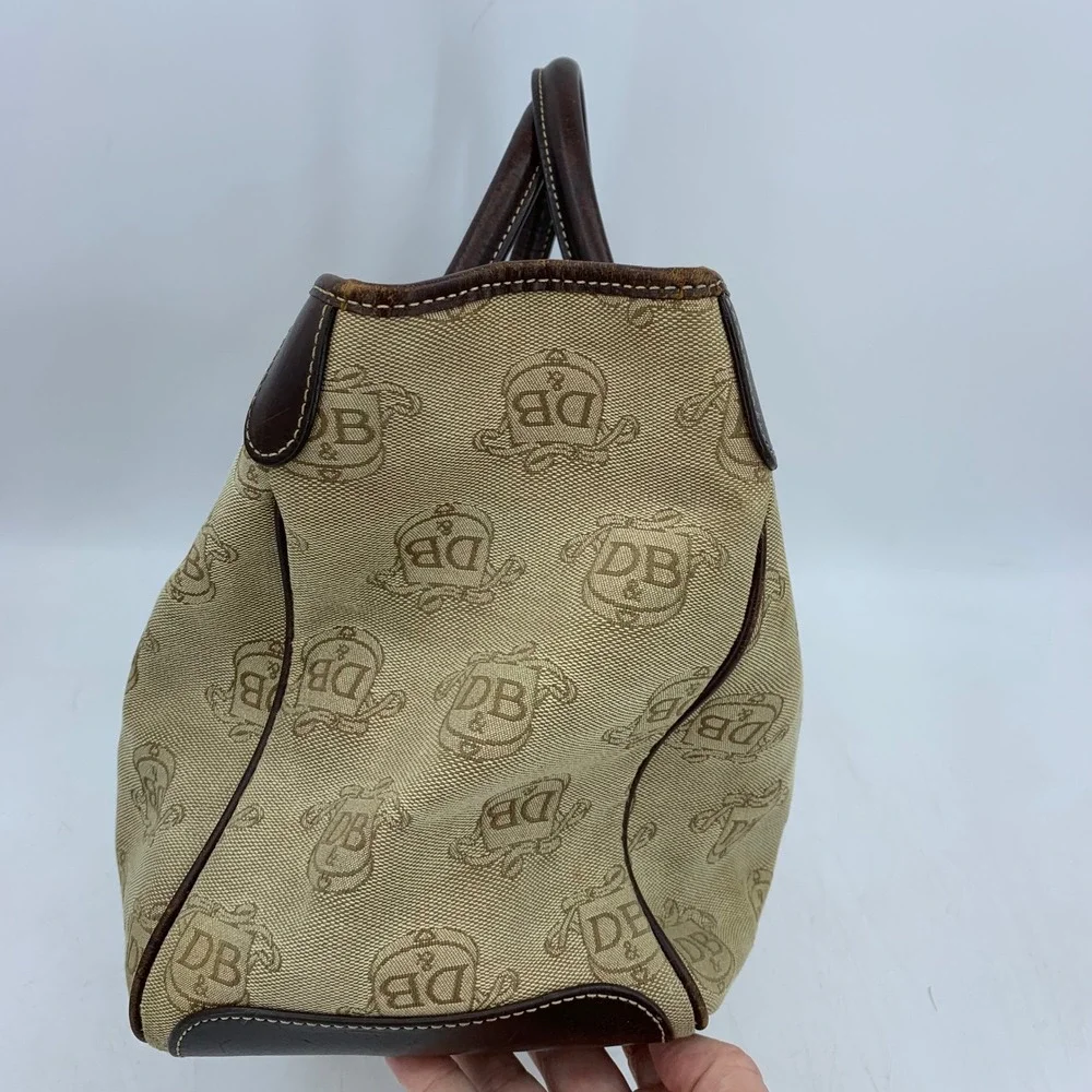 Y2K Dooney Bourke Signature DB Monogram Double Handle Tote Satchel Luxury Purse